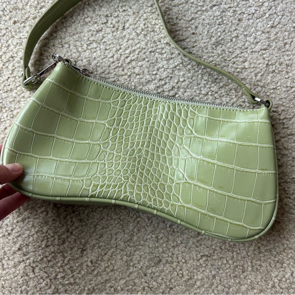 JW Pei Eva Shoulder Handbag - Sage Green Croc - Picture 7 of 10